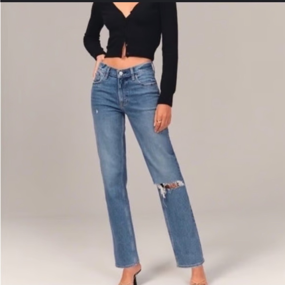 Abercrombie & Fitch The 90's Bootcut Low Rise Jeans Womens 29/8 Medium Wash